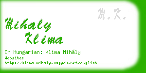 mihaly klima business card