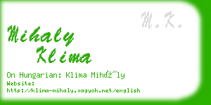 mihaly klima business card
